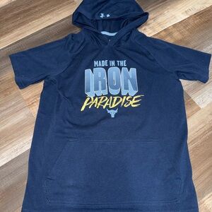 Under Armour Kids Dark Blue Hoodie with Iron Paradise Print